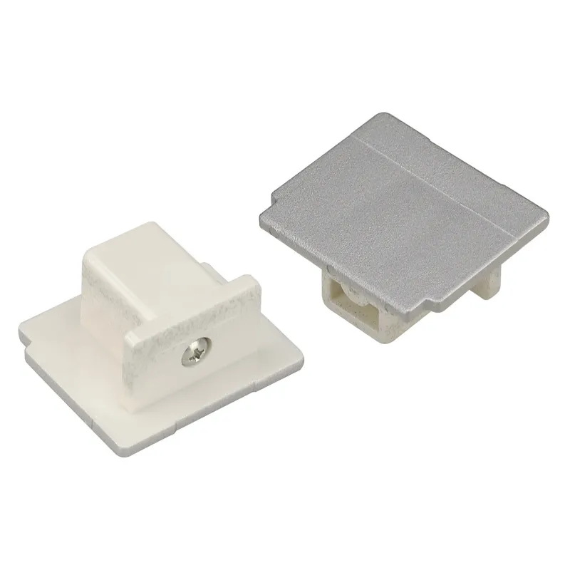 EUTRAC®, embouts, intérieur, pour rail 3 allumages en saillie, gris, 2 pièces
