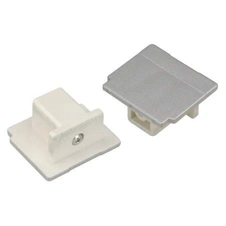 EUTRAC®, embouts, intérieur, pour rail 3 allumages en saillie, gris, 2 pièces