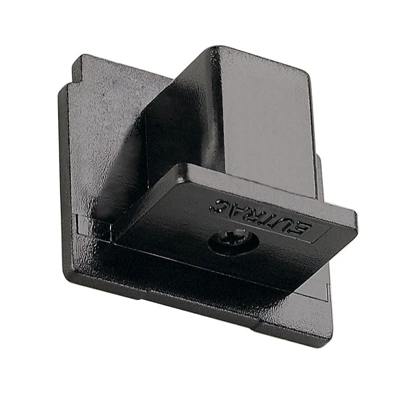 EUTRAC®, embouts, intérieur, pour rail 3 allumages en saillie, noir, 2 pièces