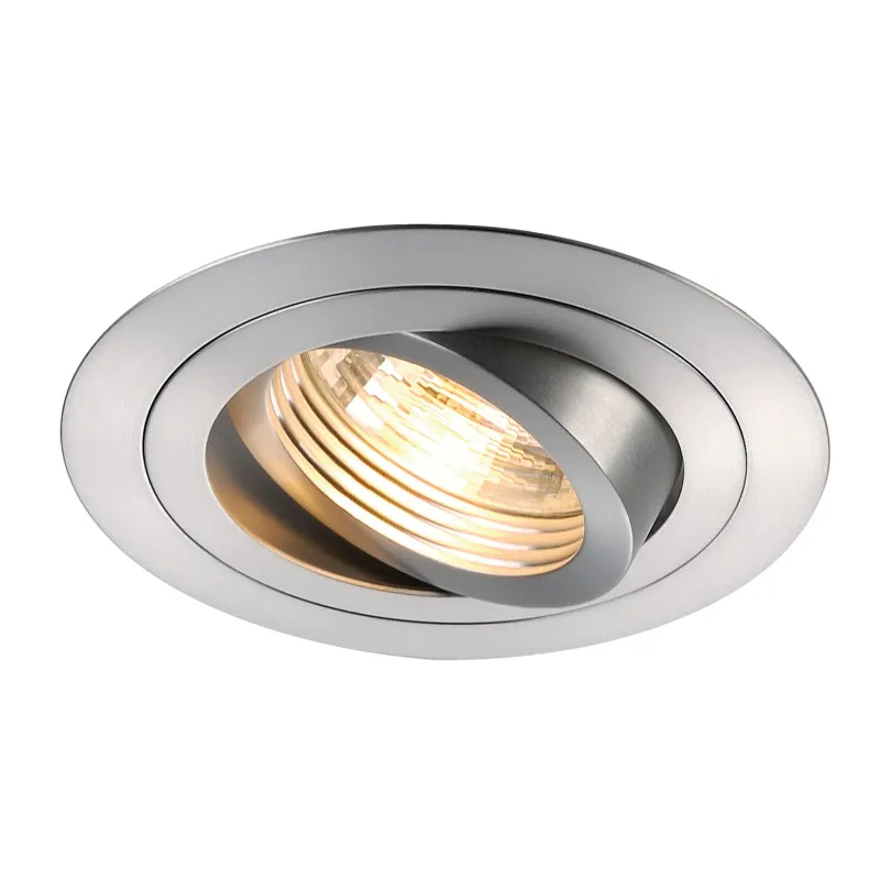 PIREQ, encastré de plafond intérieur, rond, alu brossé, GU10/QPAR51, 50W max