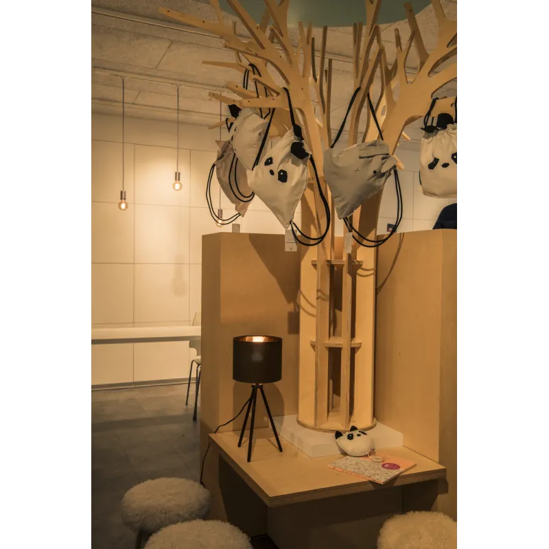 FENDA, lampe à poser intérieure, trépied, noir, E27, 40W max, sans abat-jour