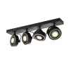 KALU, applique et plafonnier intérieur, quad, noir, GU10/QPAR111, 4x 75W max