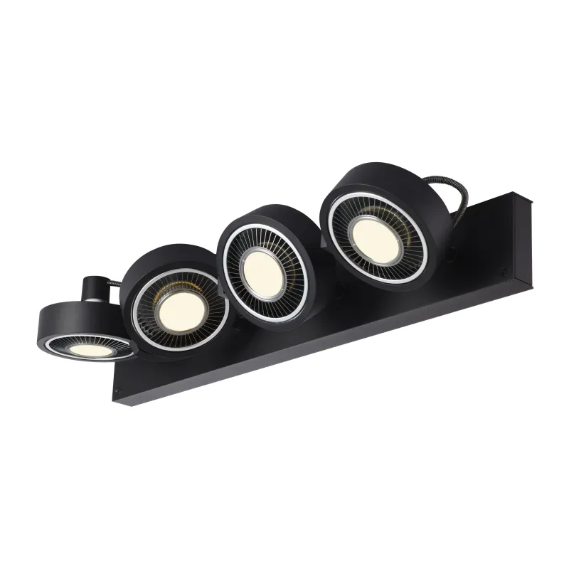 KALU, applique et plafonnier intérieur, quad, noir, GU10/QPAR111, 4x 75W max