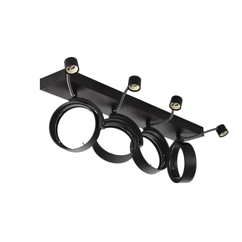 KALU, applique et plafonnier intérieur, quad, noir, GU10/QPAR111, 4x 75W max