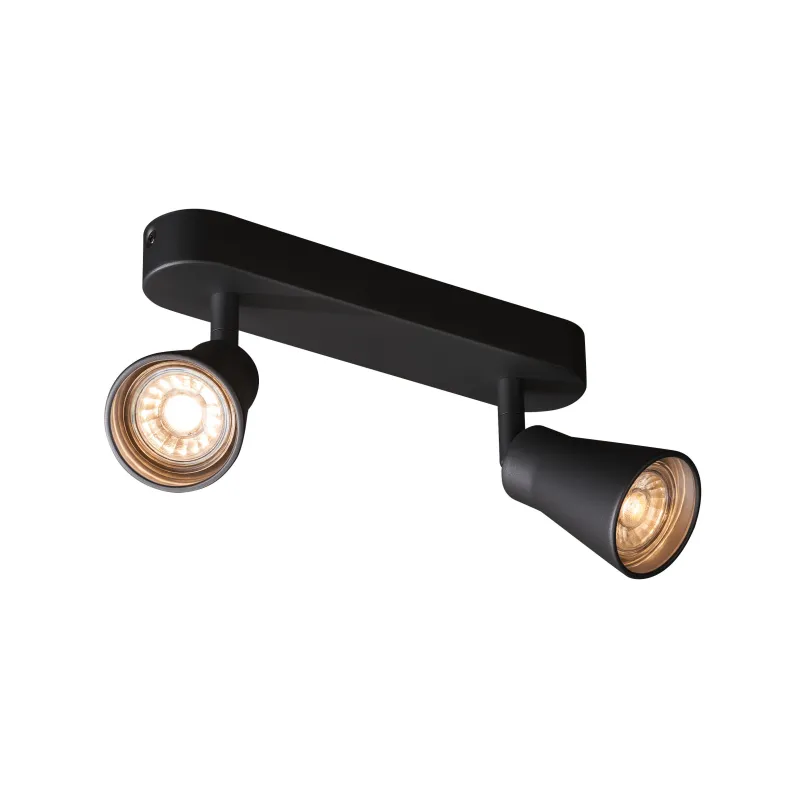 AVO, applique et plafonnier intérieur, double, noir, GU10/QPAR51, 2x 50W max