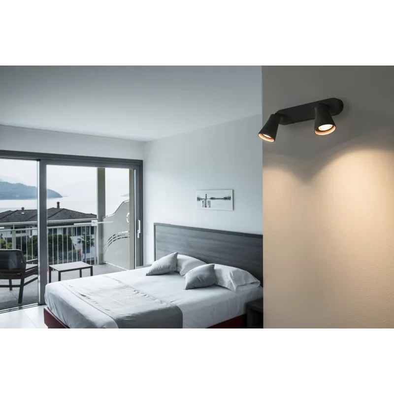 AVO, applique et plafonnier intérieur, double, noir, GU10/QPAR51, 2x 50W max