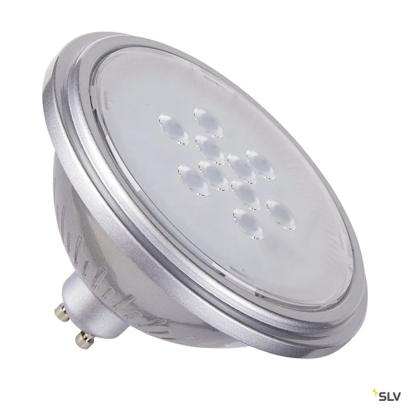 Source LED QPAR111, GU10, argent, 7,3W, 4000K