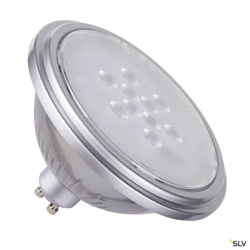 Source LED QPAR111, GU10, argent, 7,3W, 2700K