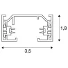 Rail 1 allumage en saillie, intérieur, 2m, gris