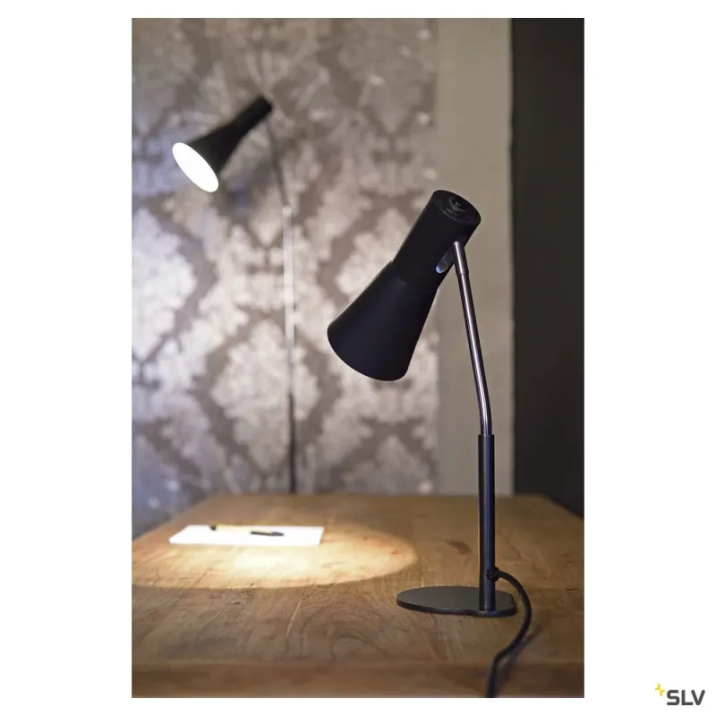 PHELIA, lampadaire intérieur, noir, E27, 23W max