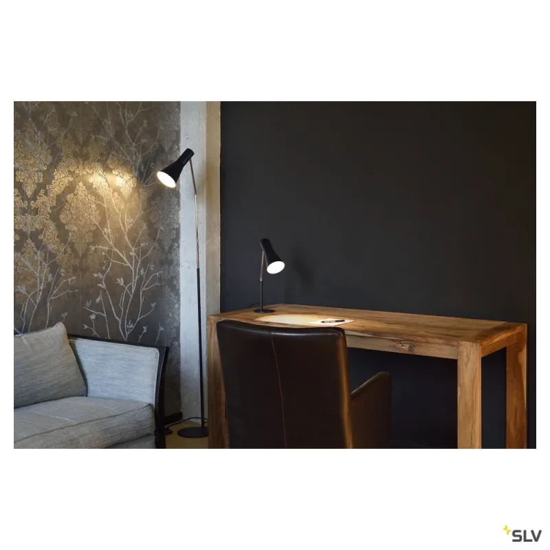 PHELIA, lampadaire intérieur, noir, E27, 23W max