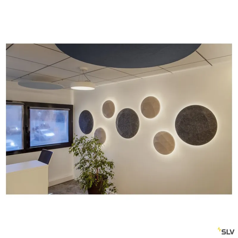 MANA 40, abat-jour, intérieur, rond, 40 cm, gris
