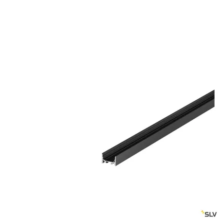 GRAZIA 20, profil en saillie, plat lisse, 3 m, noir