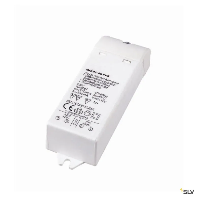 Transformateur, intérieur, blanc, 12V/60VA, variable