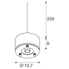 PARA DOME, suspension intérieure, noir, E27, 150W max