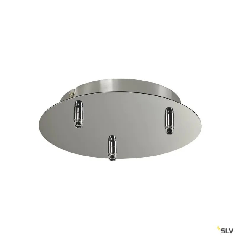 FITU, patère, intérieure, 3 passe-fils, ronde, chrome