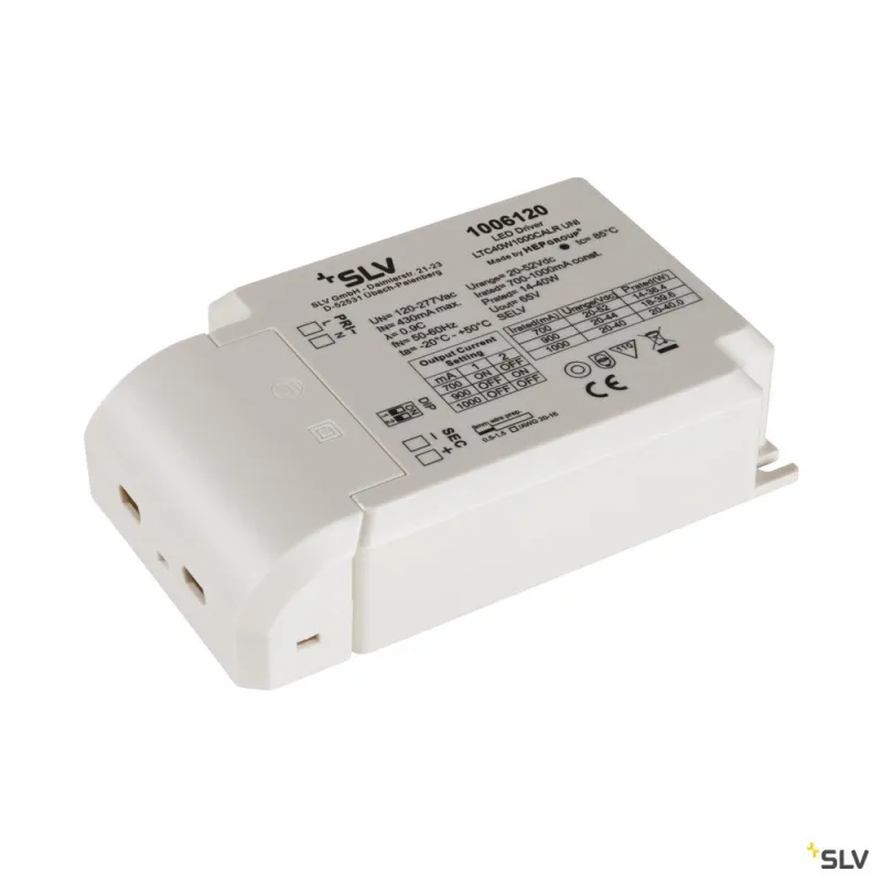 Alimentation LED, intérieur, blanc, 40W, 700/900/1000mA