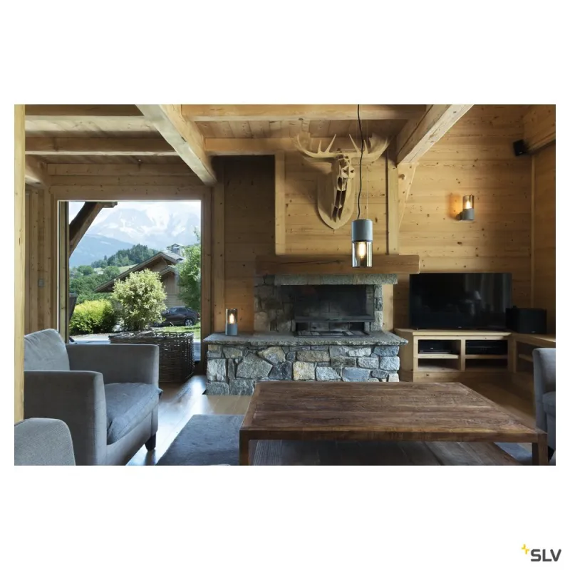 LISENNE, suspension intérieure, gris/brun, E27, 23W max