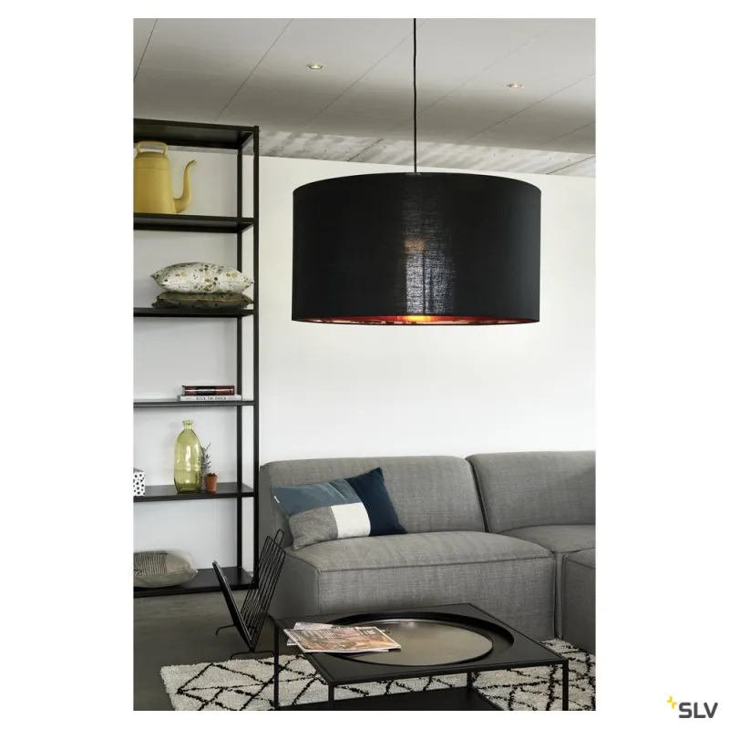 FENDA, abat-jour, intérieur, rond, Ø 70 cm, noir/cuivre