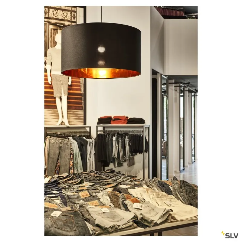 FENDA, abat-jour, intérieur, rond, Ø 70 cm, noir/cuivre