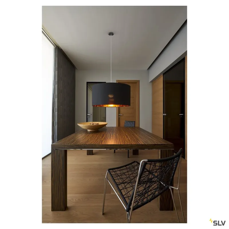 FENDA, abat-jour, intérieur, rond, Ø 45 cm, noir/cuivre