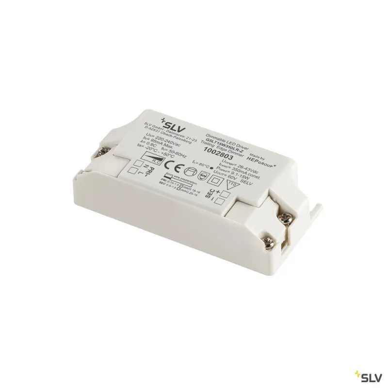 Alimentation LED, intérieur, blanc, 15W, 350mA, variable