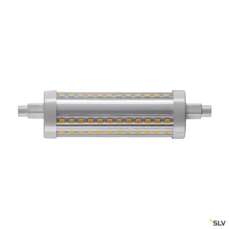Source LED QT-DE12, R7s 118mm, gris, 15W, 3000K, variable