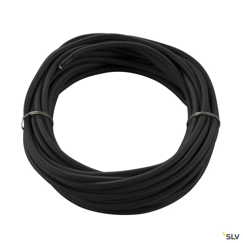 Câble textile, intérieur, 3 pôles, 3x0,75 mm², noir, 10 m