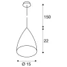 TONGA®, suspension intérieure, gris/blanc, E14/C35, 60W max