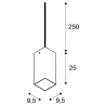 QUADRASS, suspension intérieure, blanc/chrome, E27, 40W max