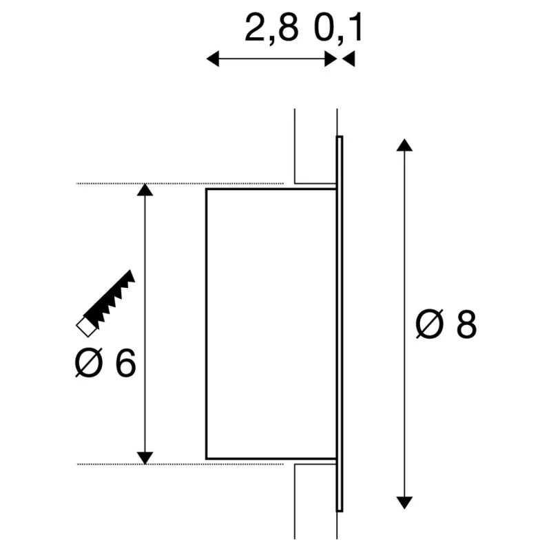 WORO, encastré mural intérieur, blanc mat, LED, 1,2W, 3000K