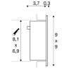 FRAME CURVE, encastré mural intérieur, gris, LED, 1W, 3000K
