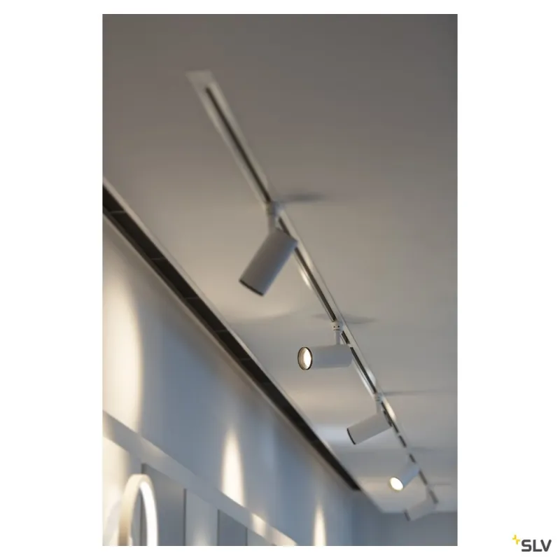 EUTRAC®, rail 3 allumages, intérieur, encastrable, blanc, 2m