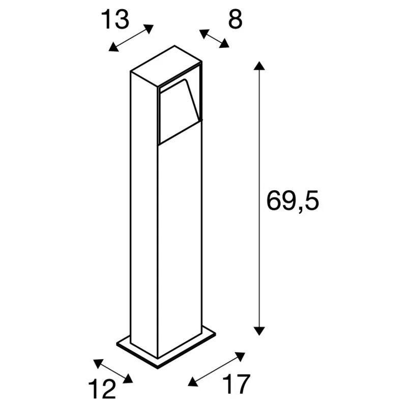 LOGS 70, borne extérieure, anthracite, LED, 10W, 3000K, IP44