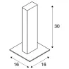 H-POL 30, borne extérieure, anthracite, LED, 9W, 3000K, IP55