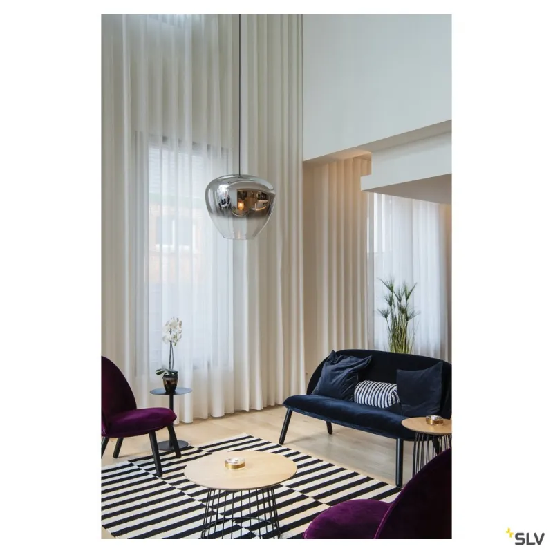 PANTILO CONVEX 40, suspension intérieure, chrome, E27, 40W max