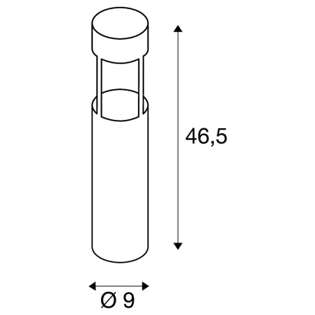 SLOTS 45, borne extérieure, anthracite, LED, 6,3W, 3000K, IP44