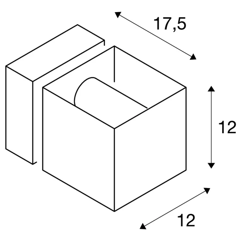 SQUARE TURN, applique extérieure, gris, G9/QT14, 42W max, IP44