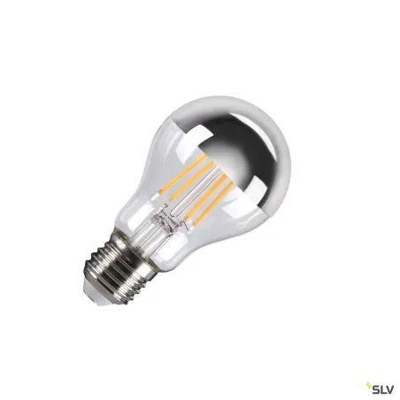Source LED A60, E27, chrome, 7,5W, 2700K, tête miroir, variable