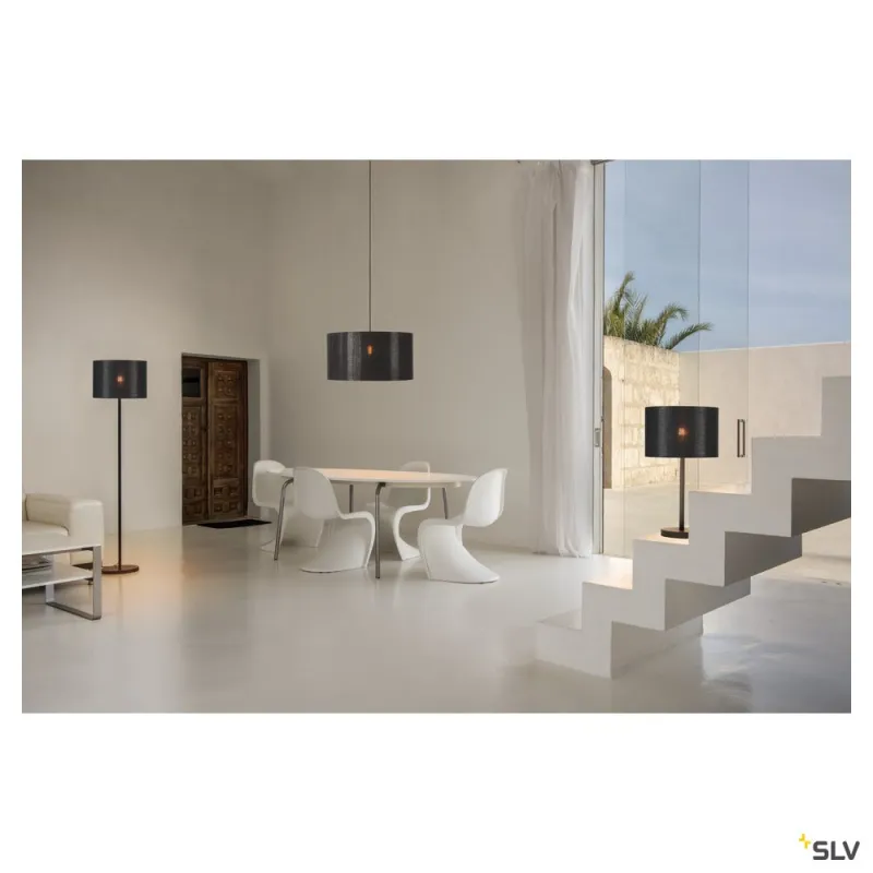 FENDA, lampadaire intérieur, noir, E27, 60W max, sans abat-jour