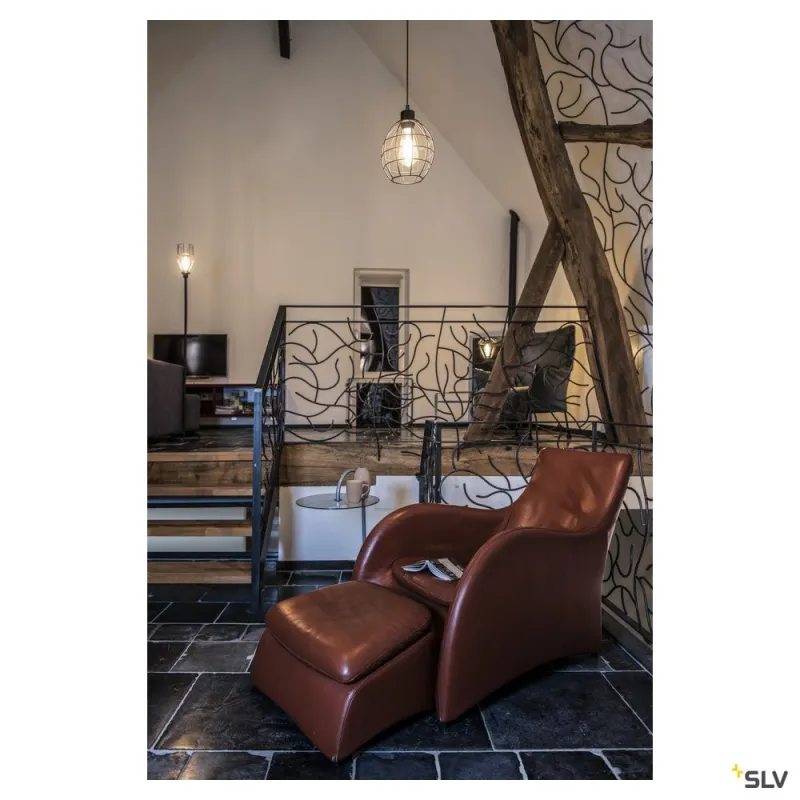 FENDA, lampadaire intérieur, noir, E27, 60W max, sans abat-jour