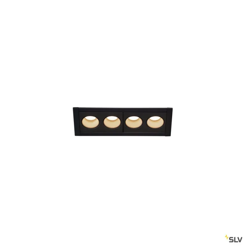 MILANDOS 4, encastré de plafond intérieur, noir, LED, 8W, 3000K