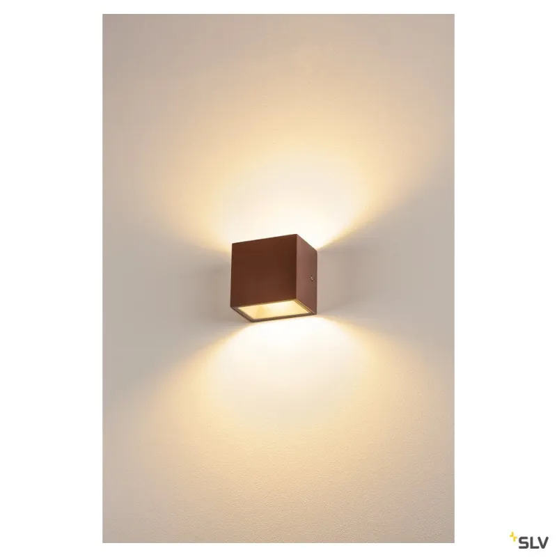 SITRA CUBE, applique extérieure, rouille, LED, 10W, 3000K, IP44