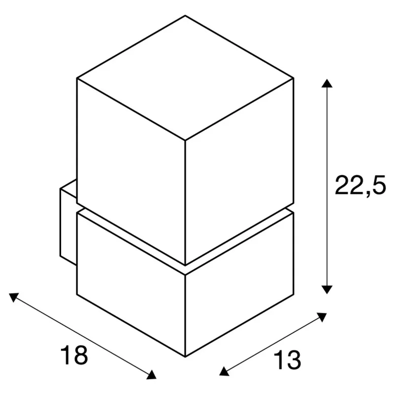 SQUARE, applique extérieure, inox, E27, 20W max, IP44, inox 304