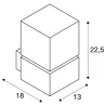 SQUARE, applique extérieure, inox, E27, 20W max, IP44, inox 304