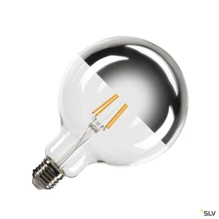 Source LED G125, E27, chrome, 7,5W, 2700K, tête miroir, variable