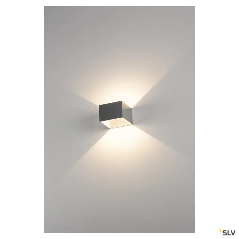 LOGS IN, applique intérieure, carré, alu/blanc, LED, 6,9W, 3000K