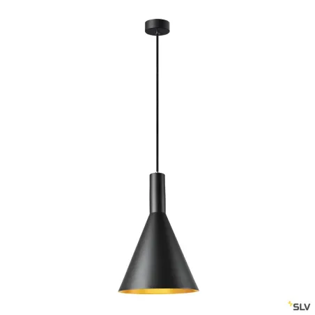 PHELIA 30, suspension intérieure, Ø 28 cm, noir/doré, E27, 23W max