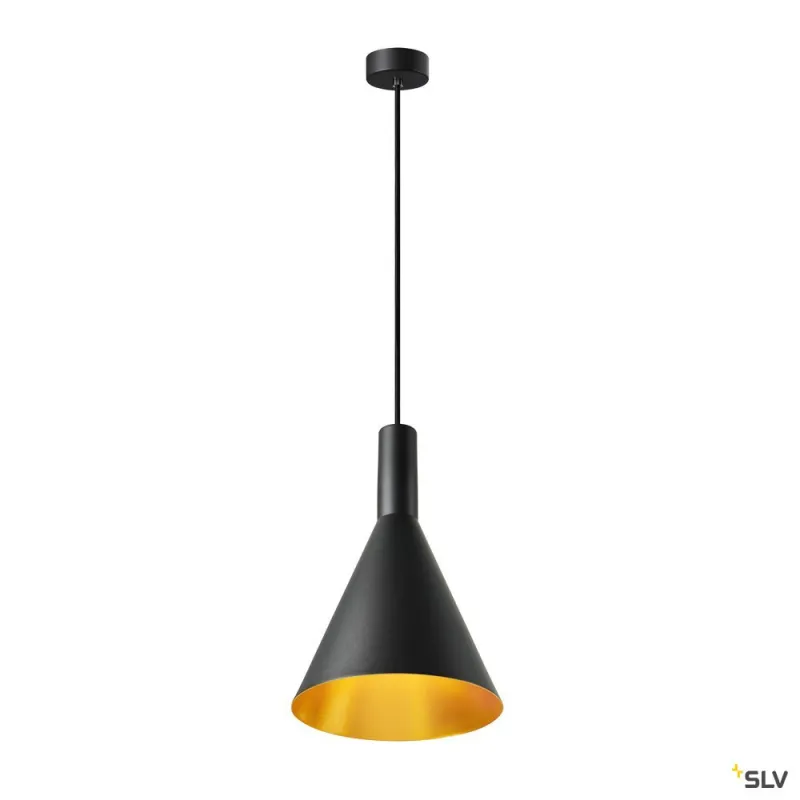 PHELIA 30, suspension intérieure, Ø 28 cm, noir/doré, E27, 23W max
