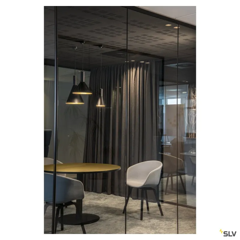 PHELIA 30, suspension intérieure, Ø 28 cm, noir/doré, E27, 23W max